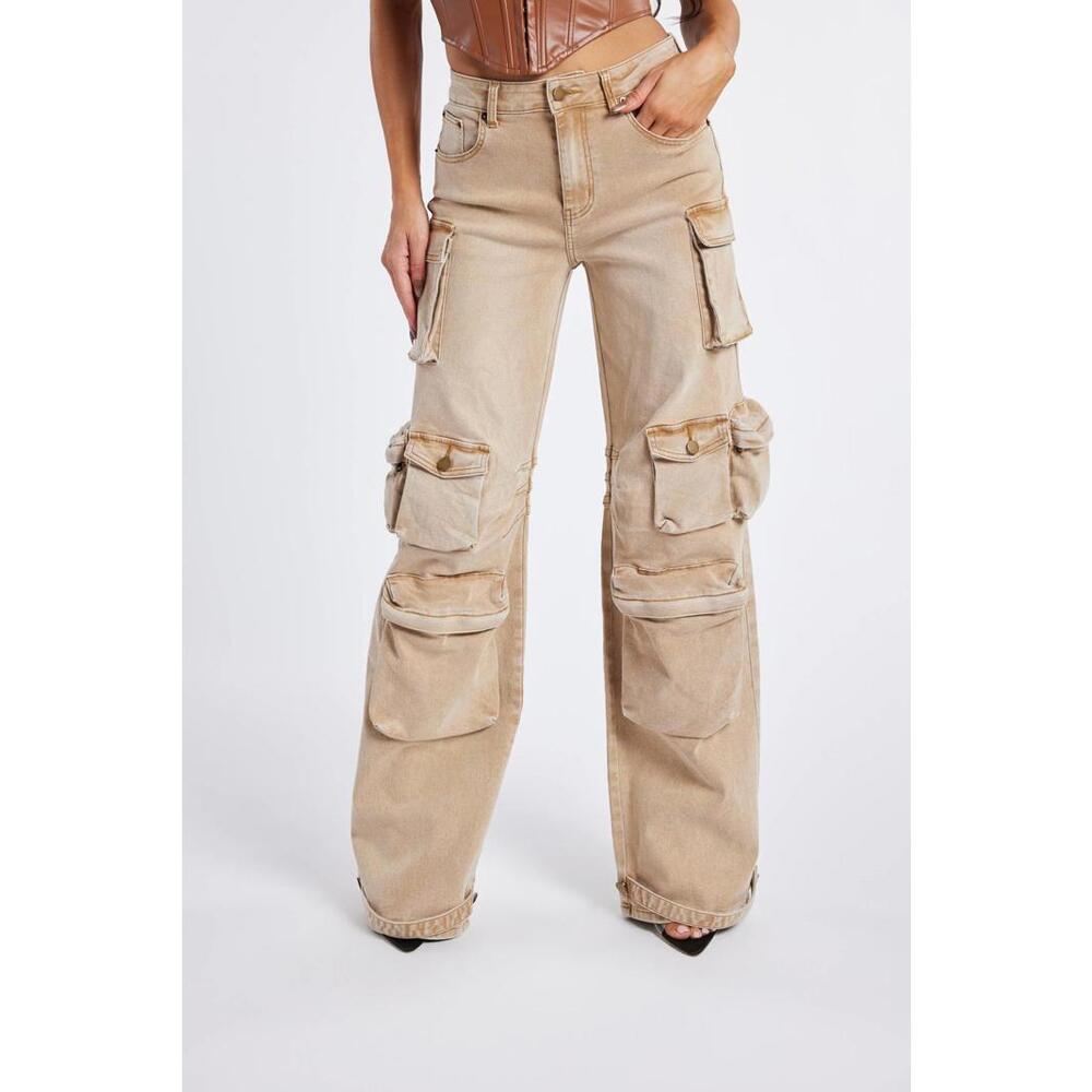 Light Washed Cargo Jeans by WFFS